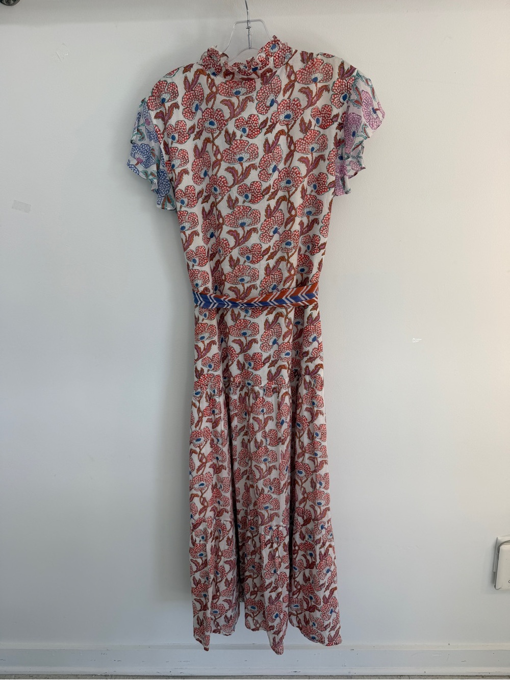 Oliphant Ruffle Collar Button Maxi- Lucia- Multi - Picture 4 of 4